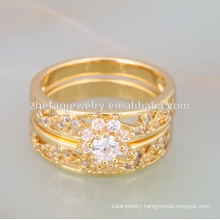 Quality guarantee two in one ring dubai gold plated jewelry